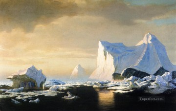  Paisaje Arte - Icebergs en el Ártico William Bradford 1882 paisaje marino William Bradford